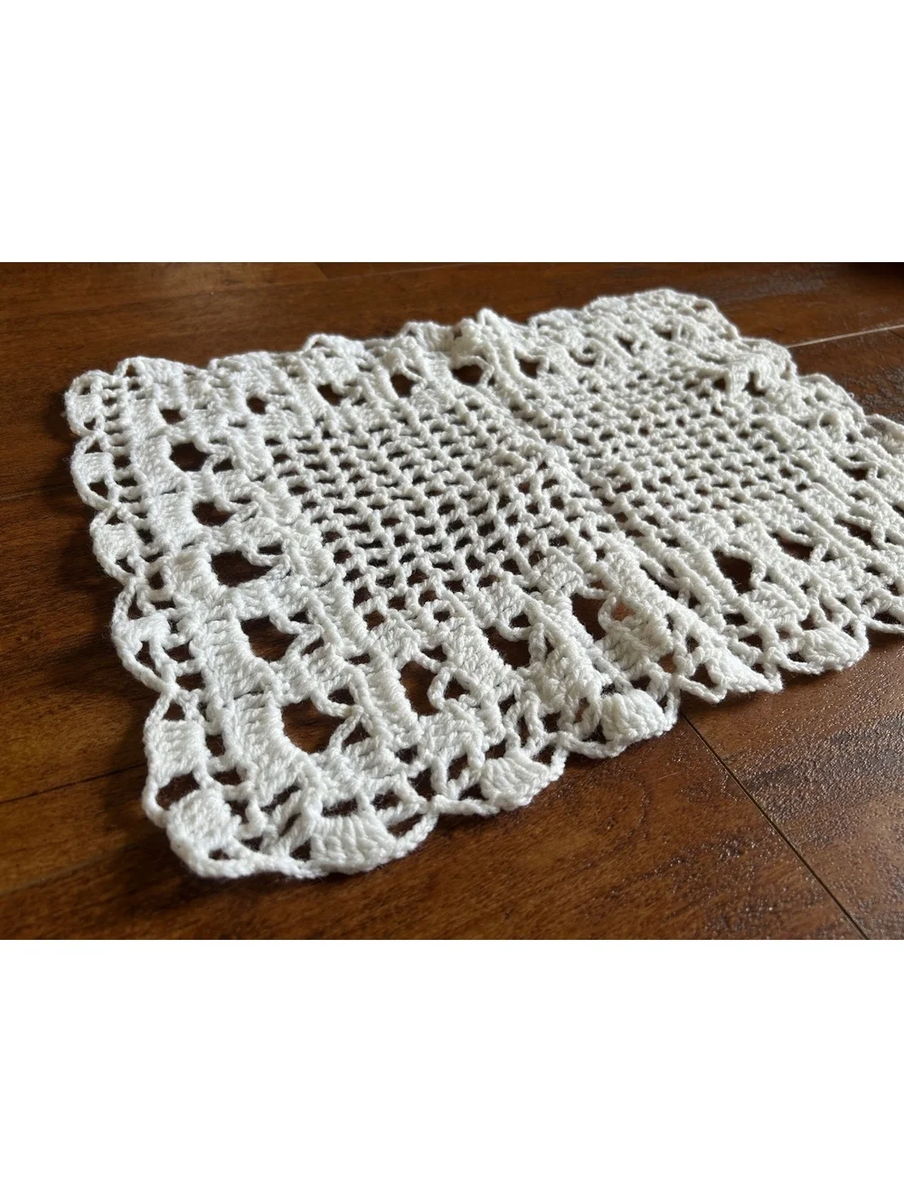 Handmade Crochet White Cotton Doily and Decorative Trim